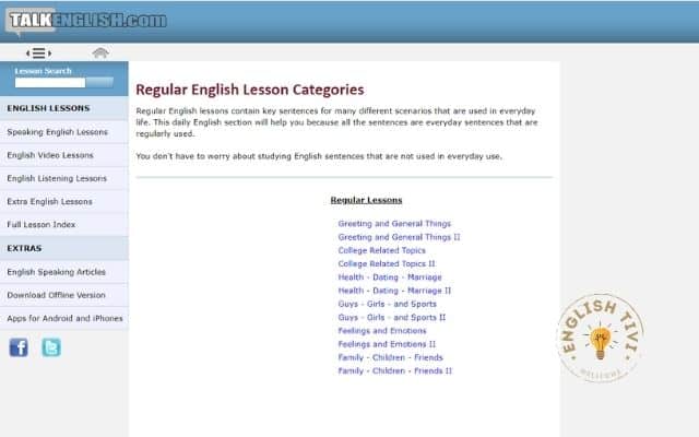 leaing english lessons on the TalkEnglish