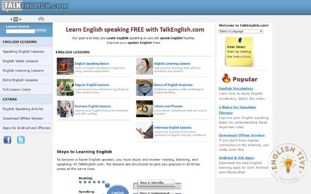 leaing english at TalkEnglish