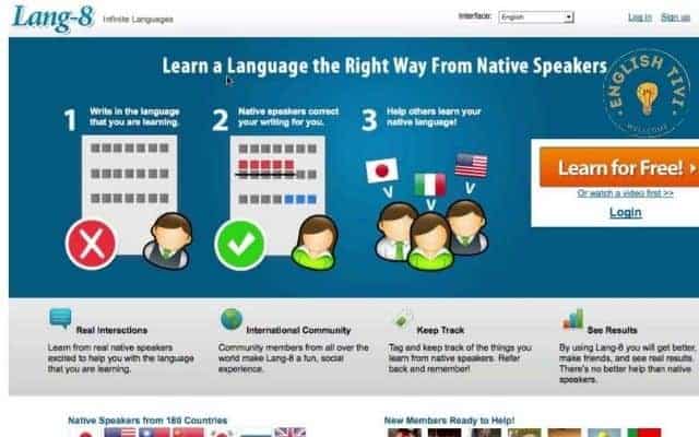 leaing english at website lang-8