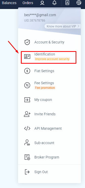 Identification account huobi