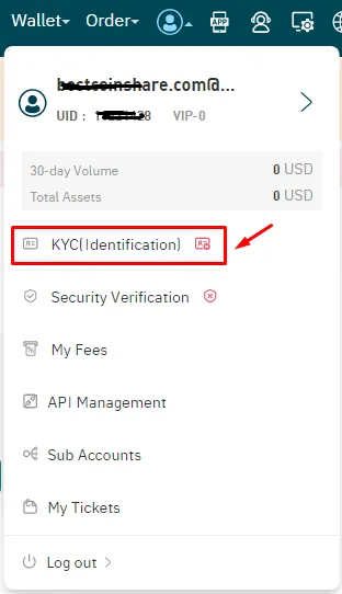 KYC (Identification) gate io