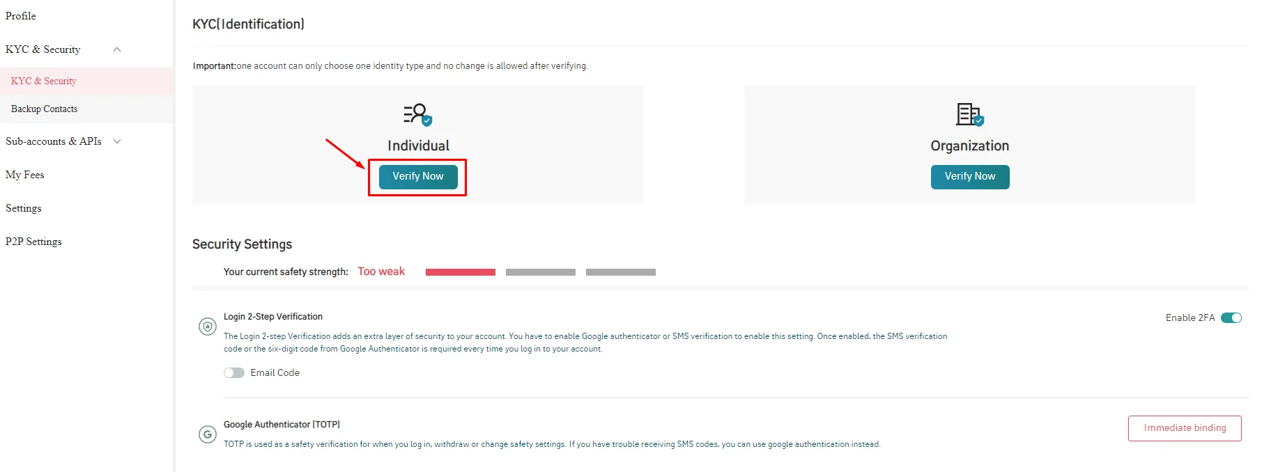 Verify Now gate io account