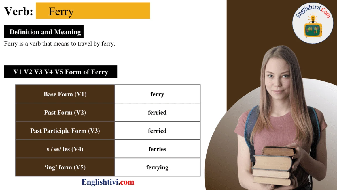 Ferry V1 V2 V3 V4 V5 Base Form, Past Simple, Past Participle Form of Ferry