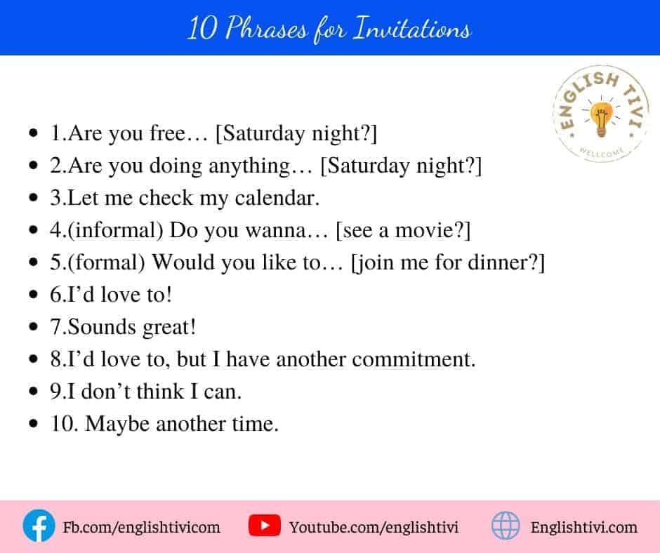 10 English Phrases for Invitations