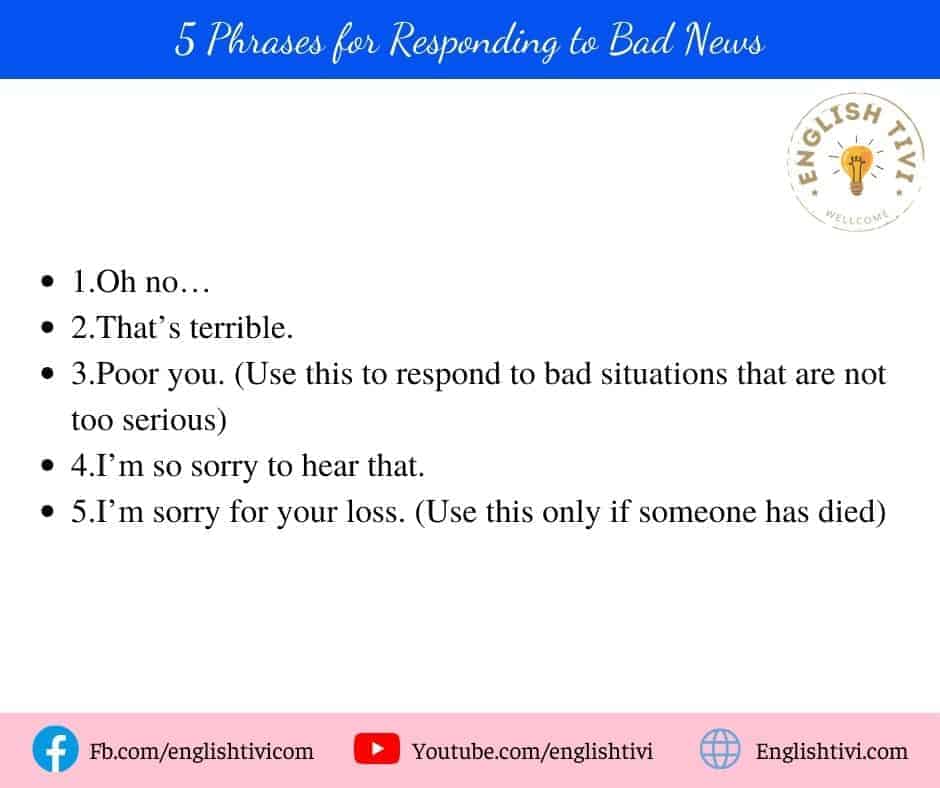 5 English Phrases for Responding to Bad News