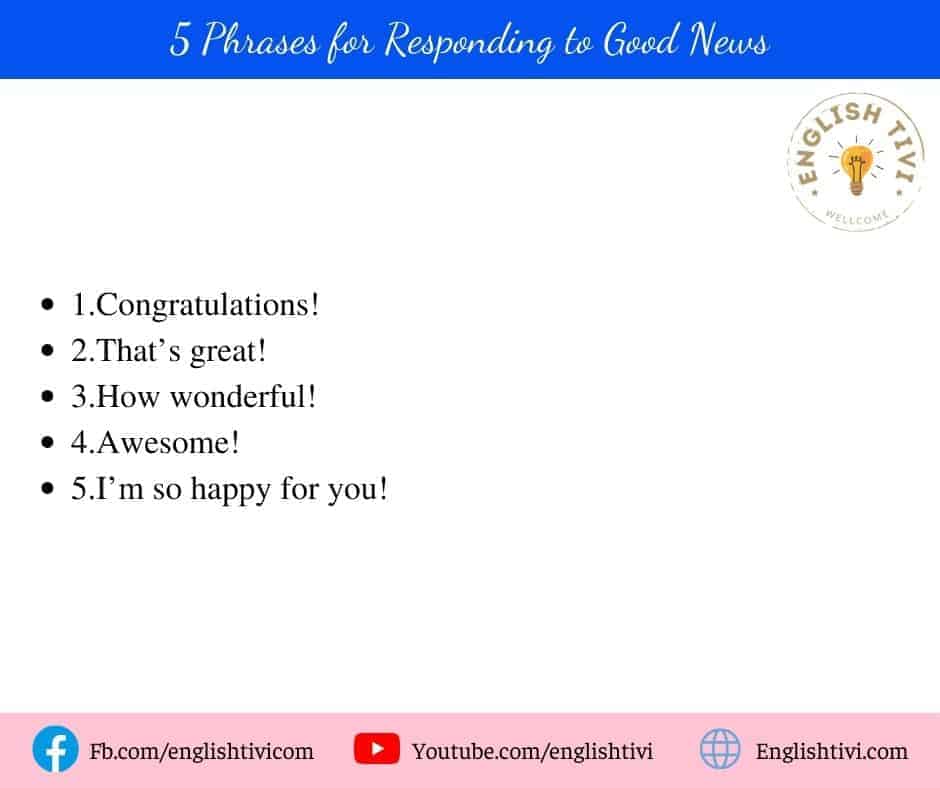 5 English Phrases for Responding to Good News