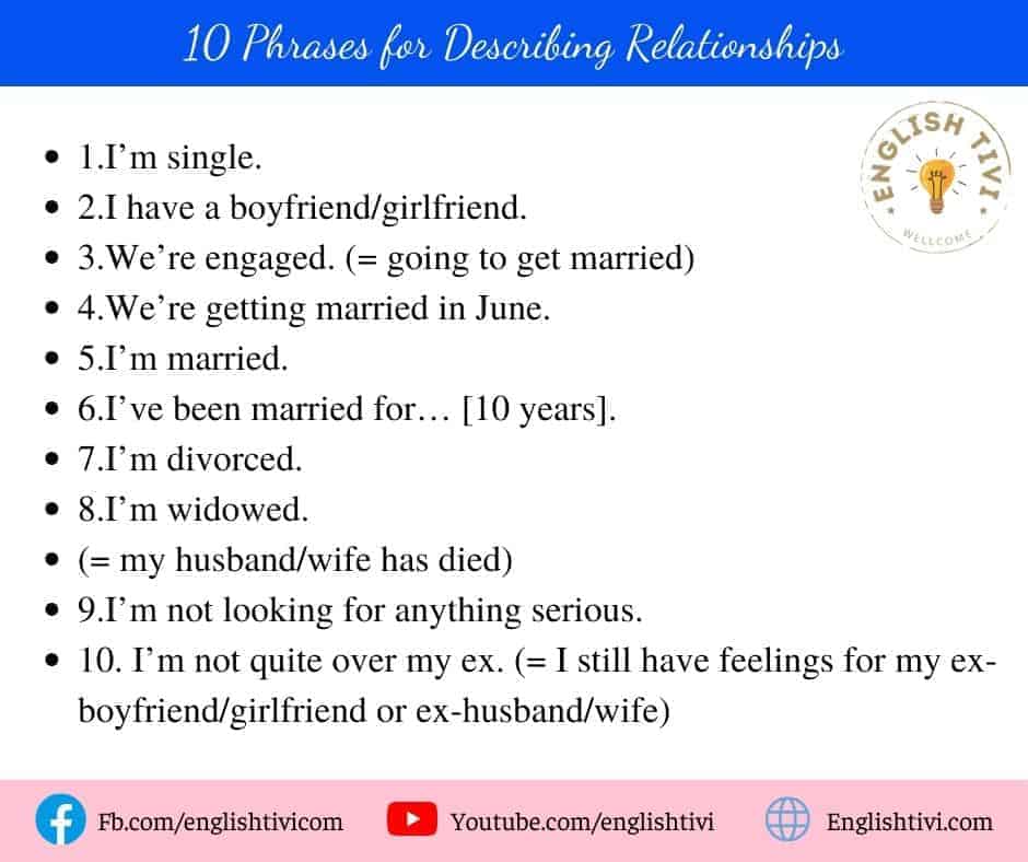 10 Phrases for Describing Relationships