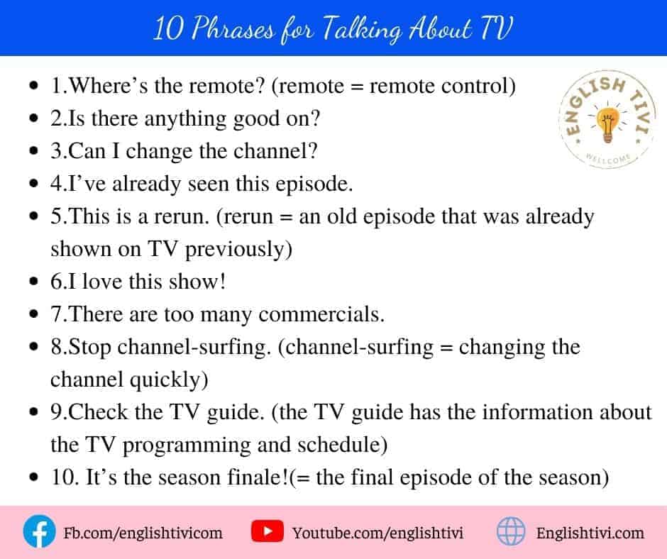 10 Phrases for Talking About TV