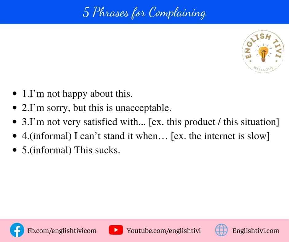 5 Phrases for Complaining