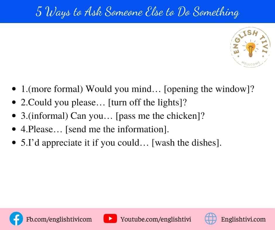 5 Ways to Ask Someone Else to Do Something daily use english phrases 