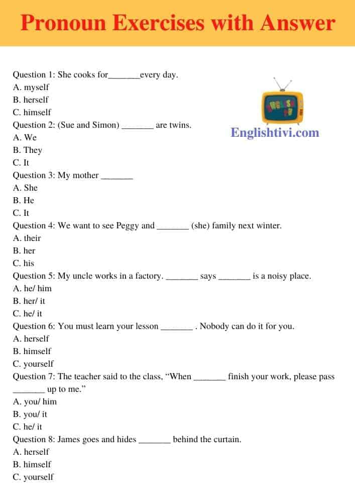 pronoun exercises