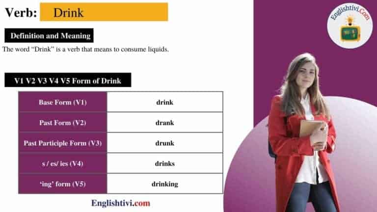 drink-v1-v2-v3-v4-v5-base-form-past-simple-past-participle-form-of