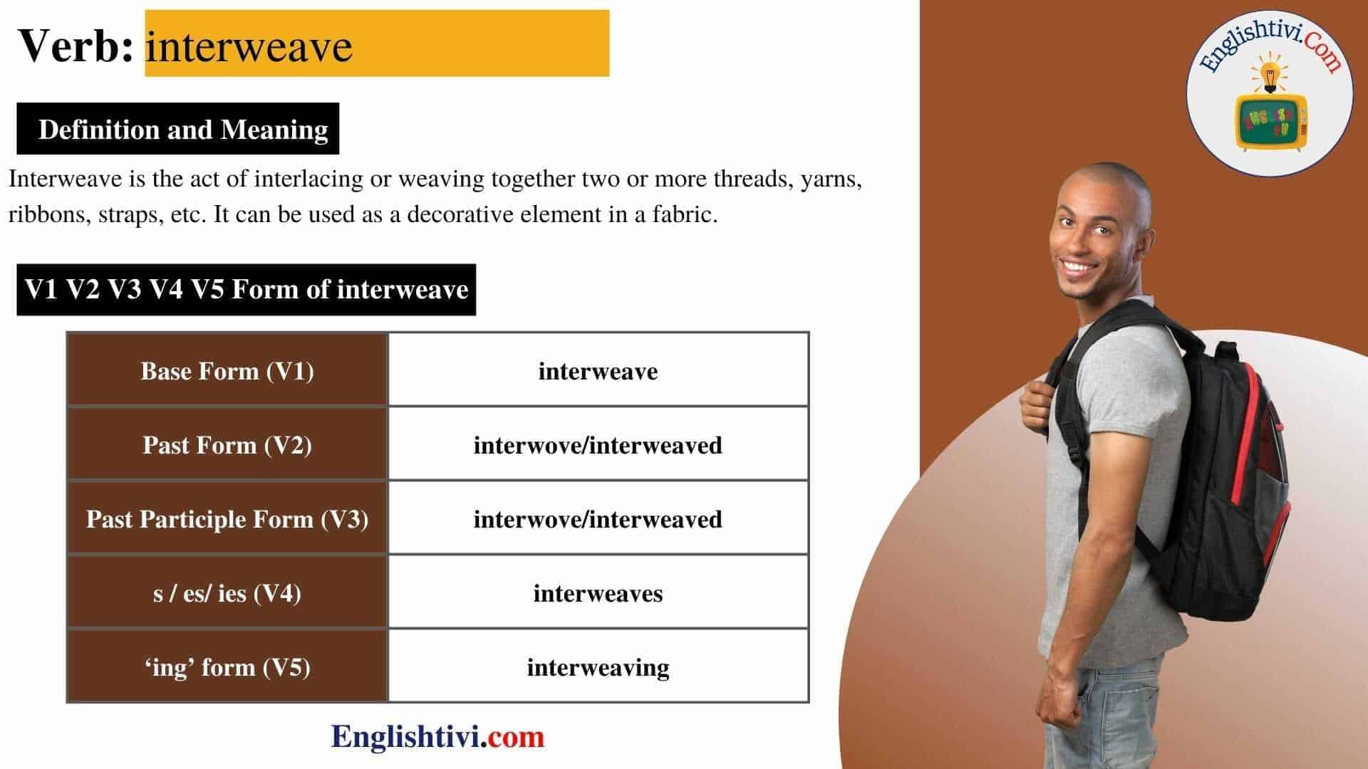 Interweave-v1-v2-v3-v4-v5-base-form-past-simple-past-participle-form-of-Interweave