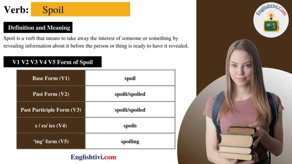 Spoil V1 V2 V3 V4 V5 Base Form Past Simple Past Participle Form Of spoil-v1-v2-v3-v4-v5-base-form-past-simple-past-participle-form-of