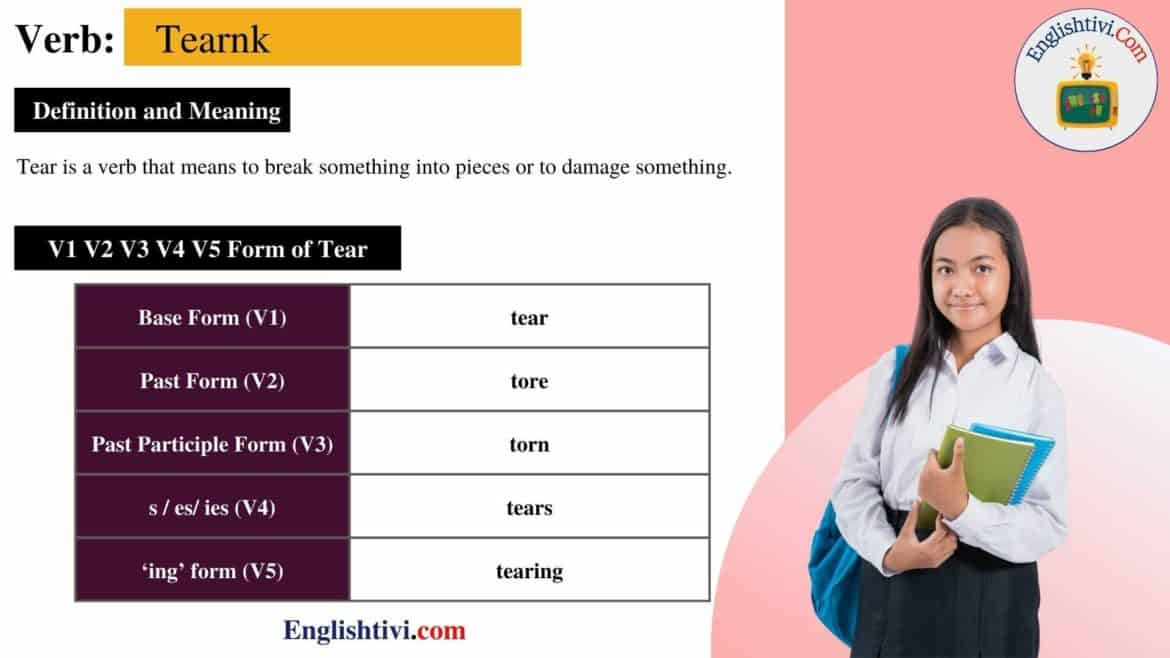 tear-v1-v2-v3-v4-v5-base-form-past-simple-past-participle-form-of