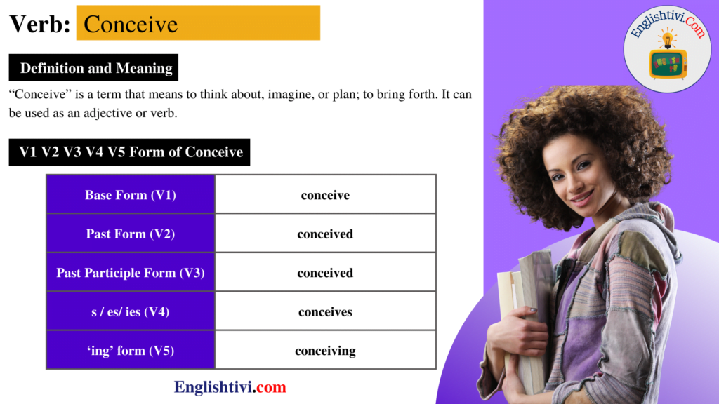 Conceive V1 V2 V3 V4 V5 Base Form, Past Simple, Past Participle Form of ...