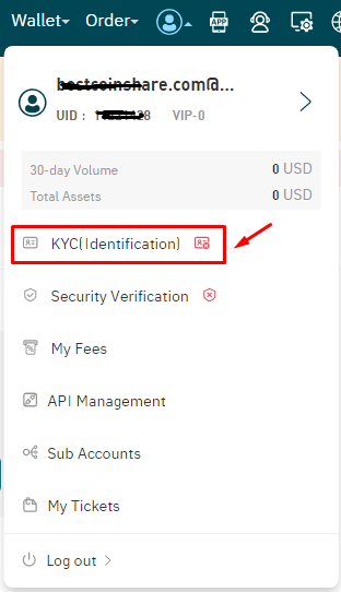 KYC (Identification) gate io