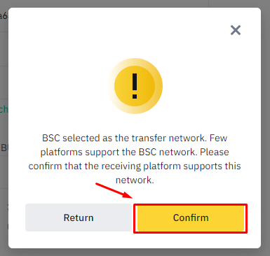 Please make sure that the network matches the addresses the network entered to avoid withdrawal losses