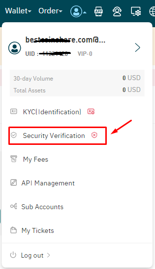 Security Verification gate io account
