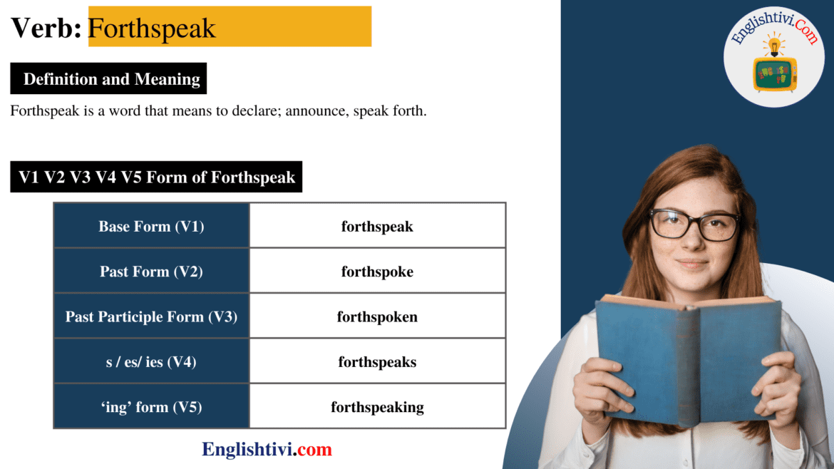 Forthspeak V1 V2 V3 V4 V5 Base Form, Past Simple, Past Participle Form of Forthspeak