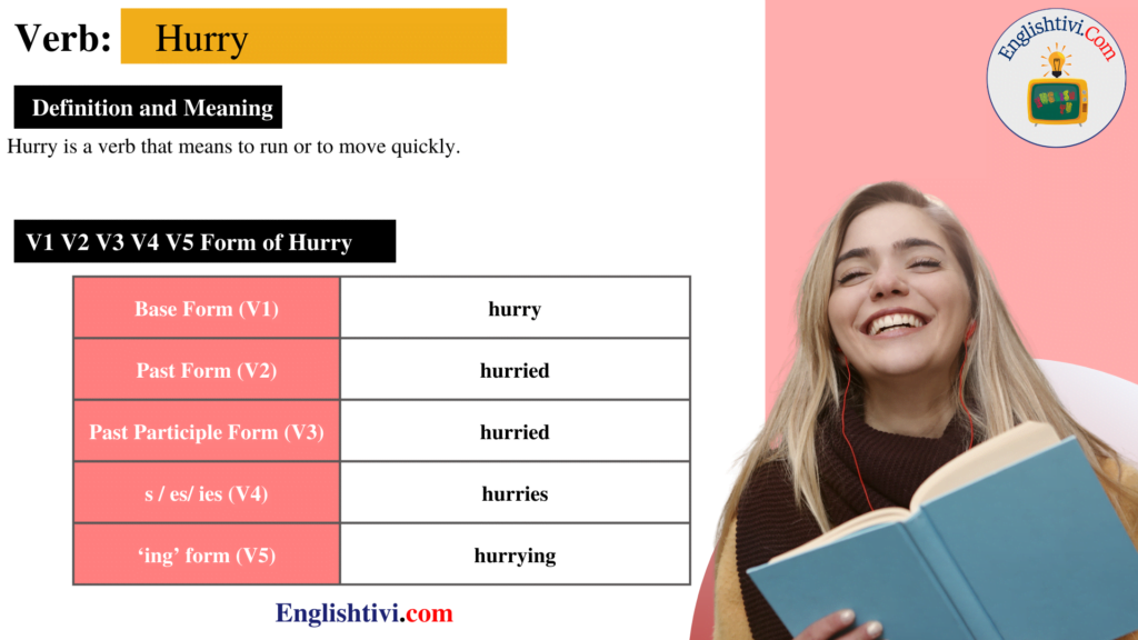 hurry-v1-v2-v3-v4-v5-base-form-past-simple-past-participle-form-of