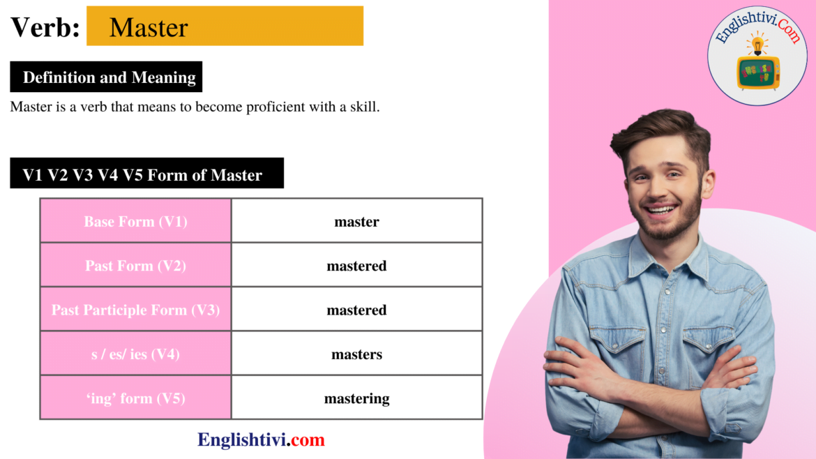 Master V1 V2 V3 V4 V5 Base Form, Past Simple, Past Participle Form of Master