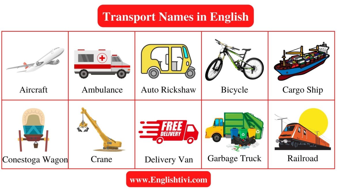 Transport Names in English with Pictures