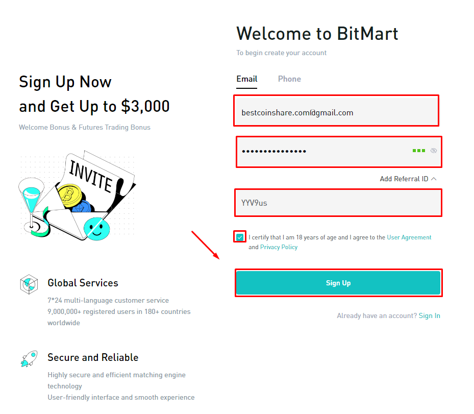 How-To-Sign-Up-With-A-BitMart-Invitation-Code
