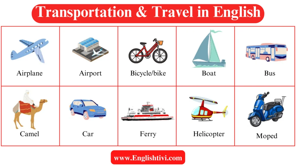 Transportation and travel in English With Pictures