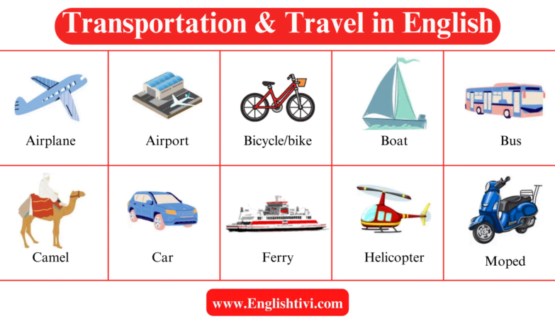 Transportation and travel in English With Pictures